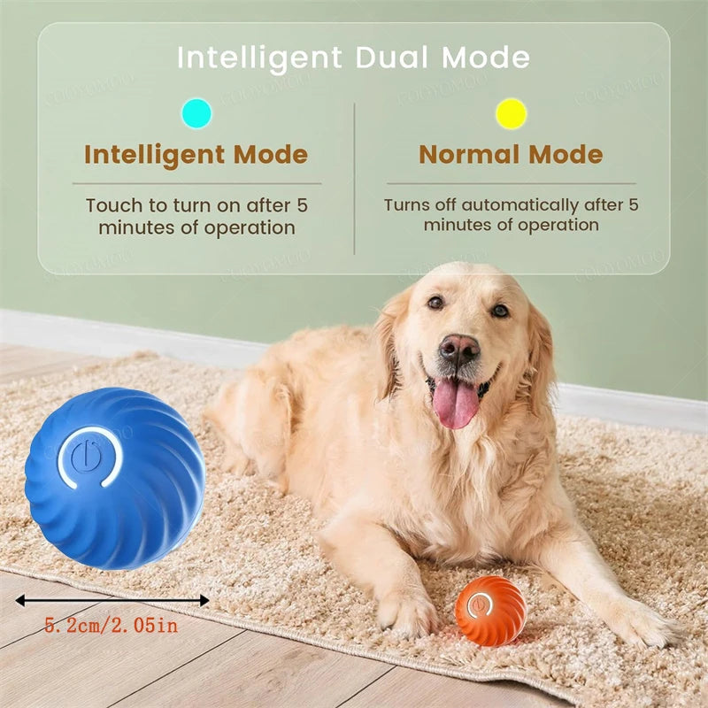 Smart Interactive Pet Toy Ball – USB Rechargeable Automatic Bouncing Ball for Dogs & Cats