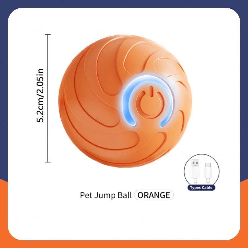 Smart Interactive Pet Toy Ball – USB Rechargeable Automatic Bouncing Ball for Dogs & Cats