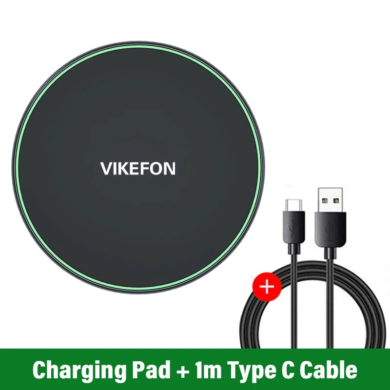 30W Fast Wireless Charger Pad – Qi Charging Dock for iPhone 15/14/13/12 Pro Max, Samsung S23/S22, Xiaomi, Huawei