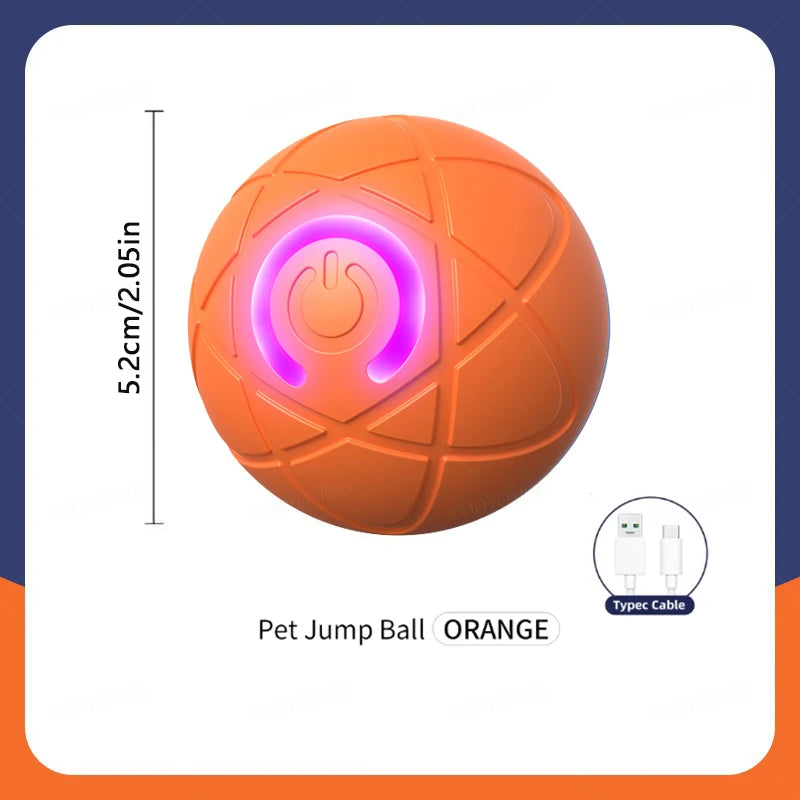Smart Interactive Pet Toy Ball – USB Rechargeable Automatic Bouncing Ball for Dogs & Cats